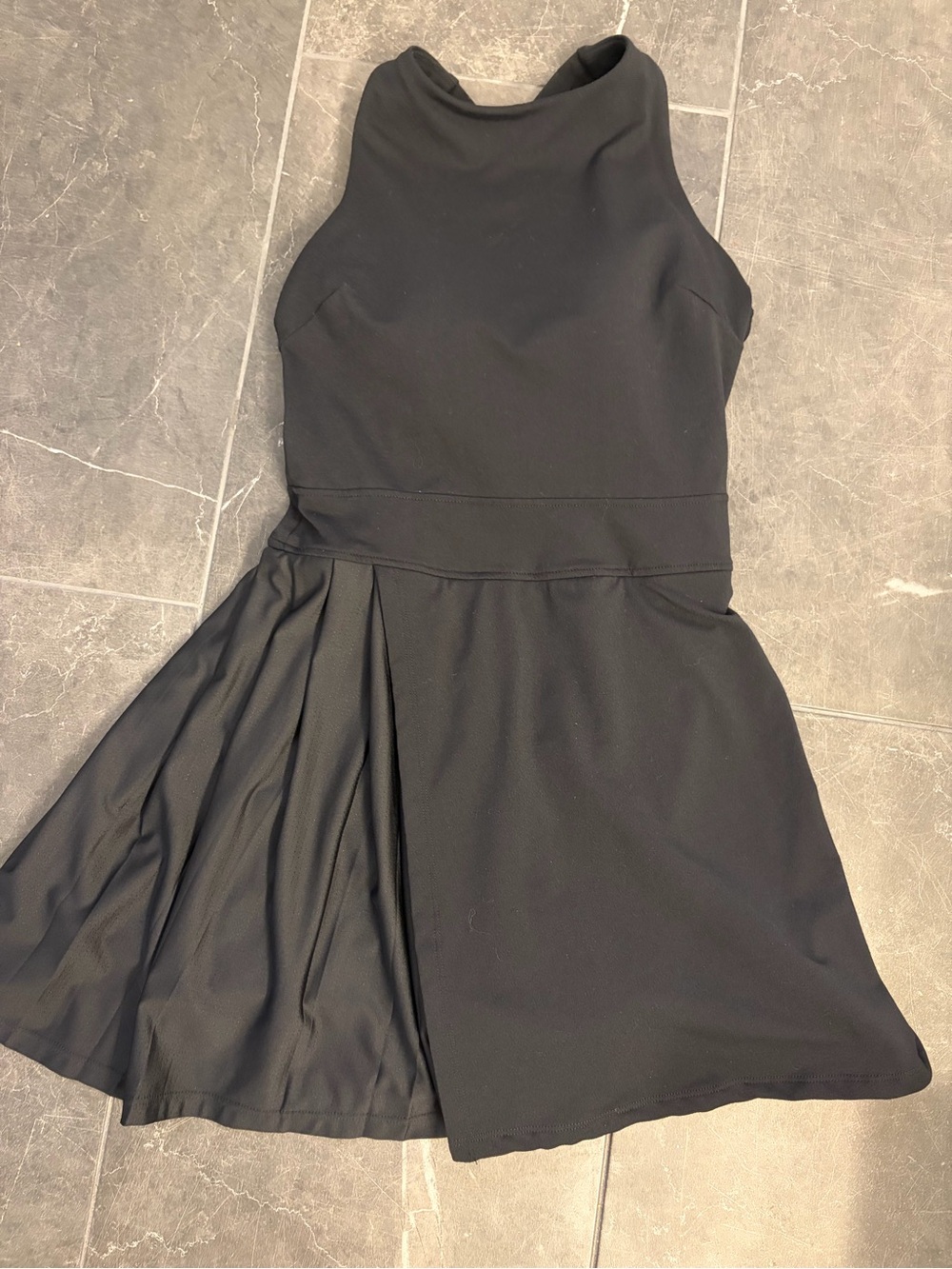 Sleek Black Halter Pleated Mini Dress